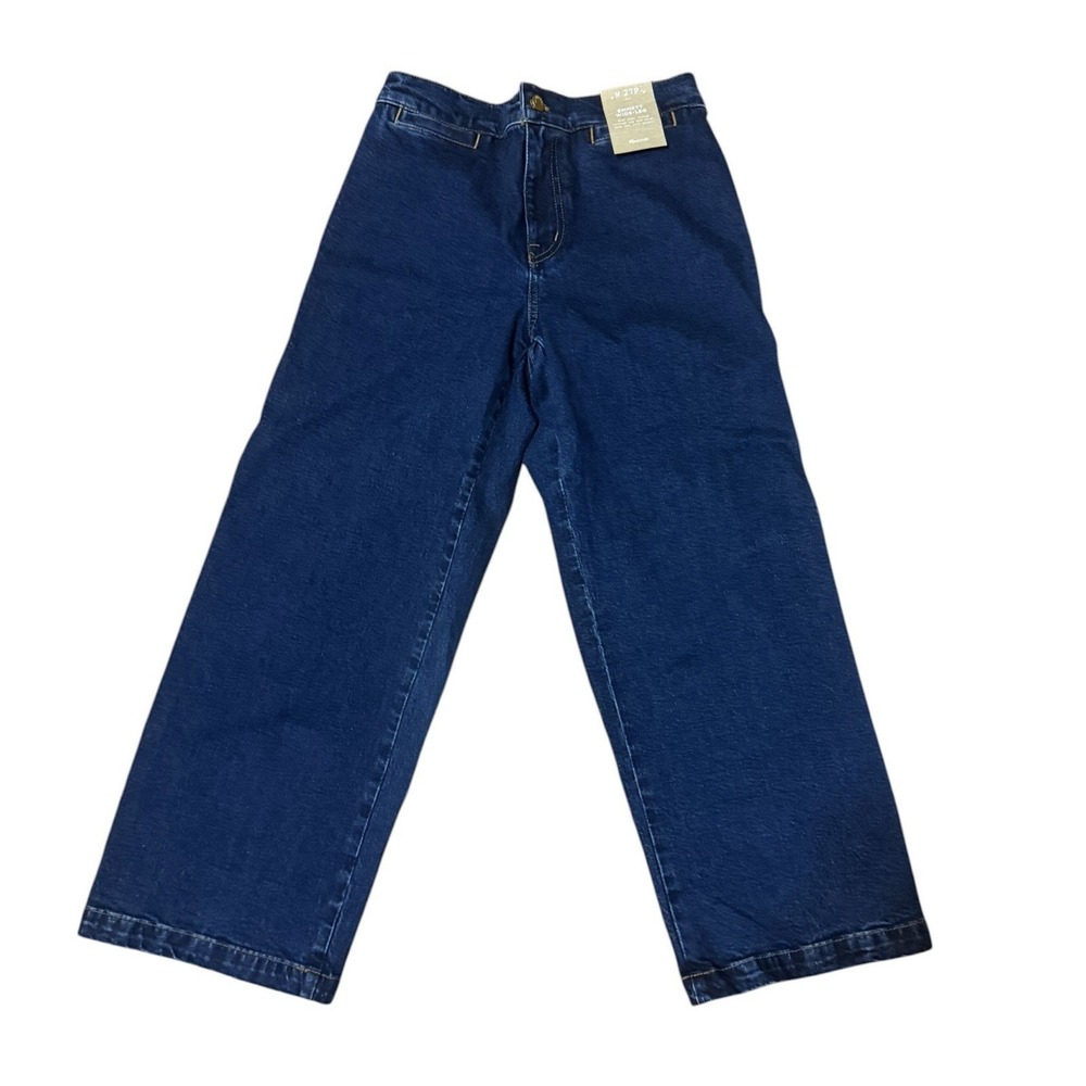 Madewell Petite Emmett Wide-Leg Denim Jeans Women Blue Nr889 Wash, Size 27P